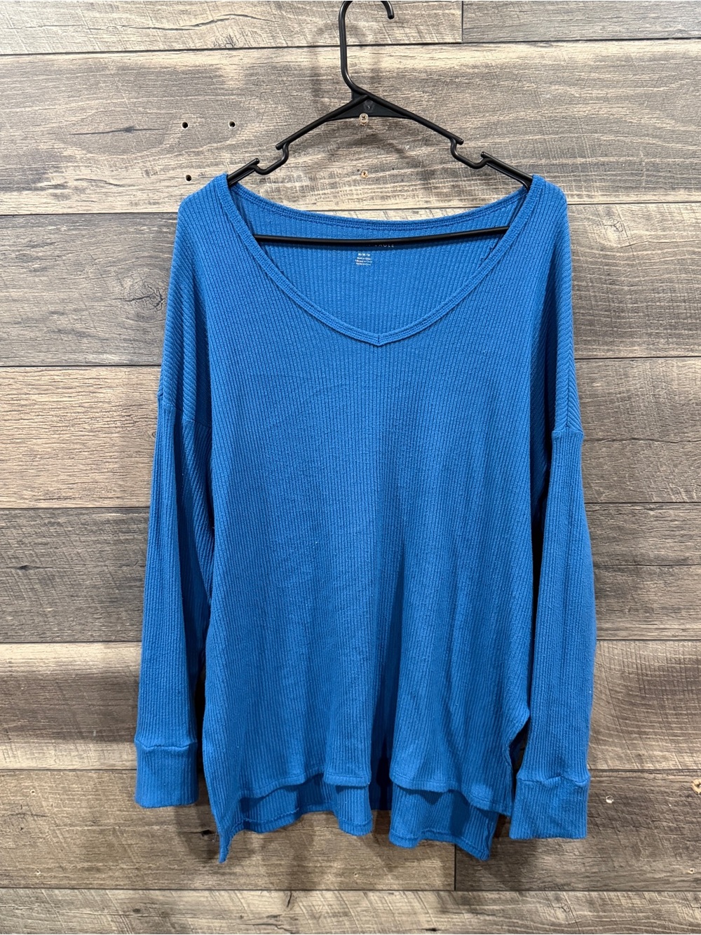American Eagle Outfitters Royal Blue V-Neck Ribbed Pullover